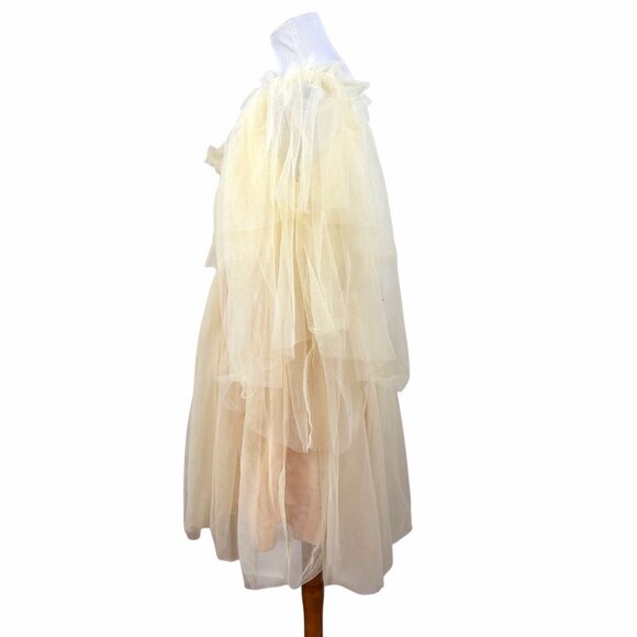 Tulle Off Shoulder Flowey Mini Dress Women's L Large  Prom Homecoming Sexy Party - Picture 3 of 8